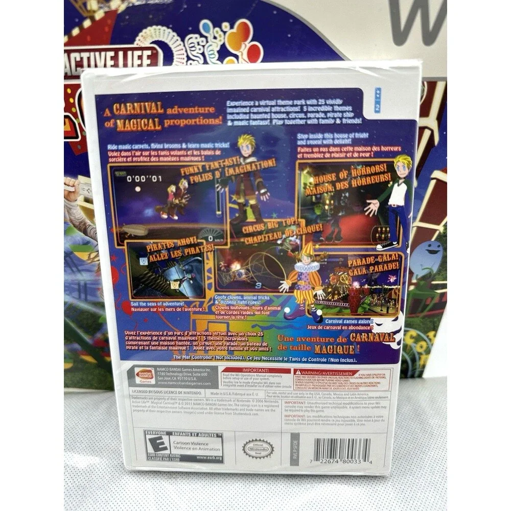 Active Life Magical Carnival Game & Mat Bundle Set Nintendo Wii MAT/GAME SEALED